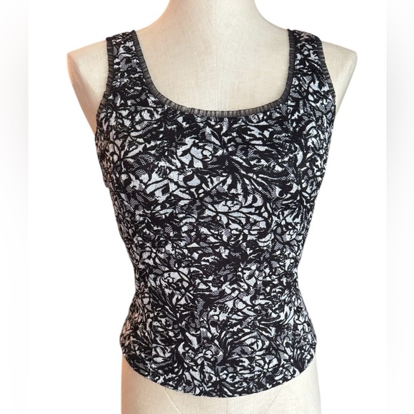 Y2K Lace Floral WHBM Tank Made in USA size Small - Picture 1 of 8